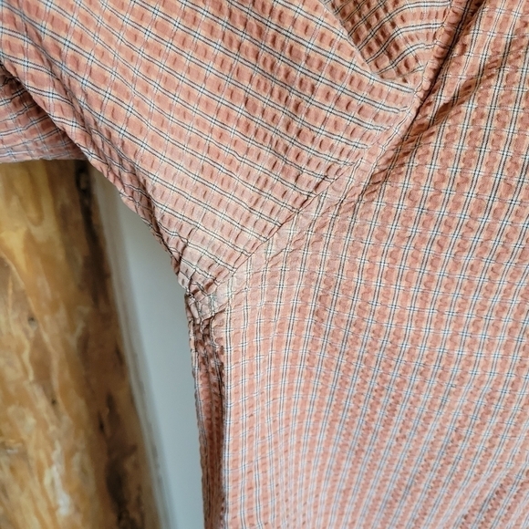 Eddie Bauer Short Sleeve Button Down Orange Extra Large XL T Tall - Picture 4 of 7